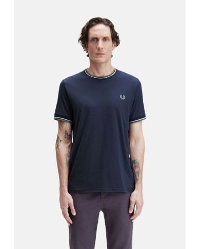 Fred Perry Camiseta con ribete con dos franjas