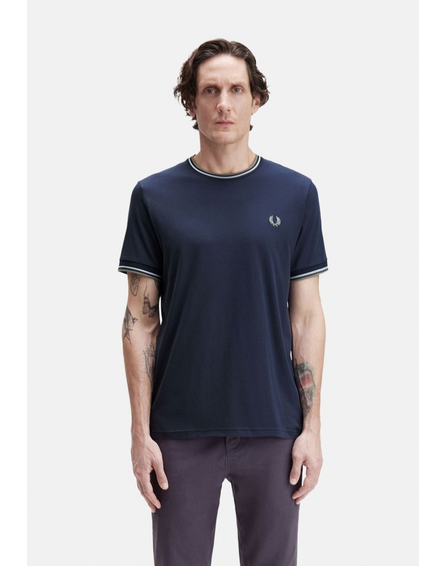 Fred Perry Camiseta con ribete con dos franjas