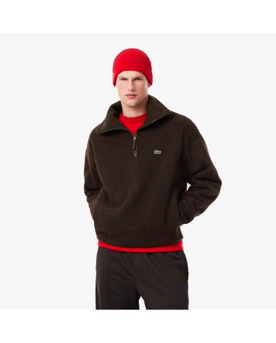 Lacoste Sudadera de cuello alto con cremallera de forro polar