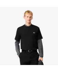 Lacoste Camiseta de punto jersey grueso con cocodrilo con paisaje