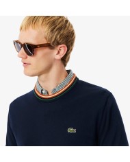 Lacoste Jersey de punto jersey de algodón de rayas