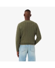 Lacoste Jersey de cuello redondo de lana cardada con motivo de ochos