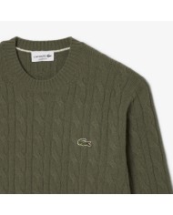 Lacoste Jersey de cuello redondo de lana cardada con motivo de ochos