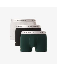 Lacoste Pack de 3 bóxeres con cinturilla plateada