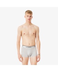 Lacoste Pack de 3 bóxeres con cinturilla plateada