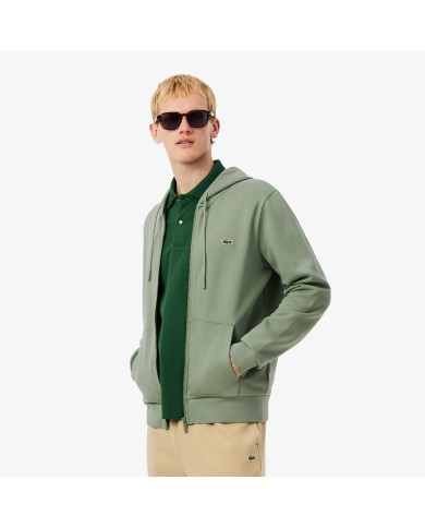 Lacoste Sudadera de polar de corte clásico con cremallera