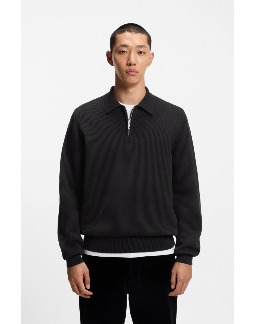 Hugo Boss Polo San Pauley-C de algodón interlock con cremallera