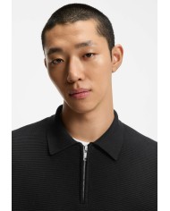 Hugo Boss Polo San Pauley-C de algodón interlock con cremallera