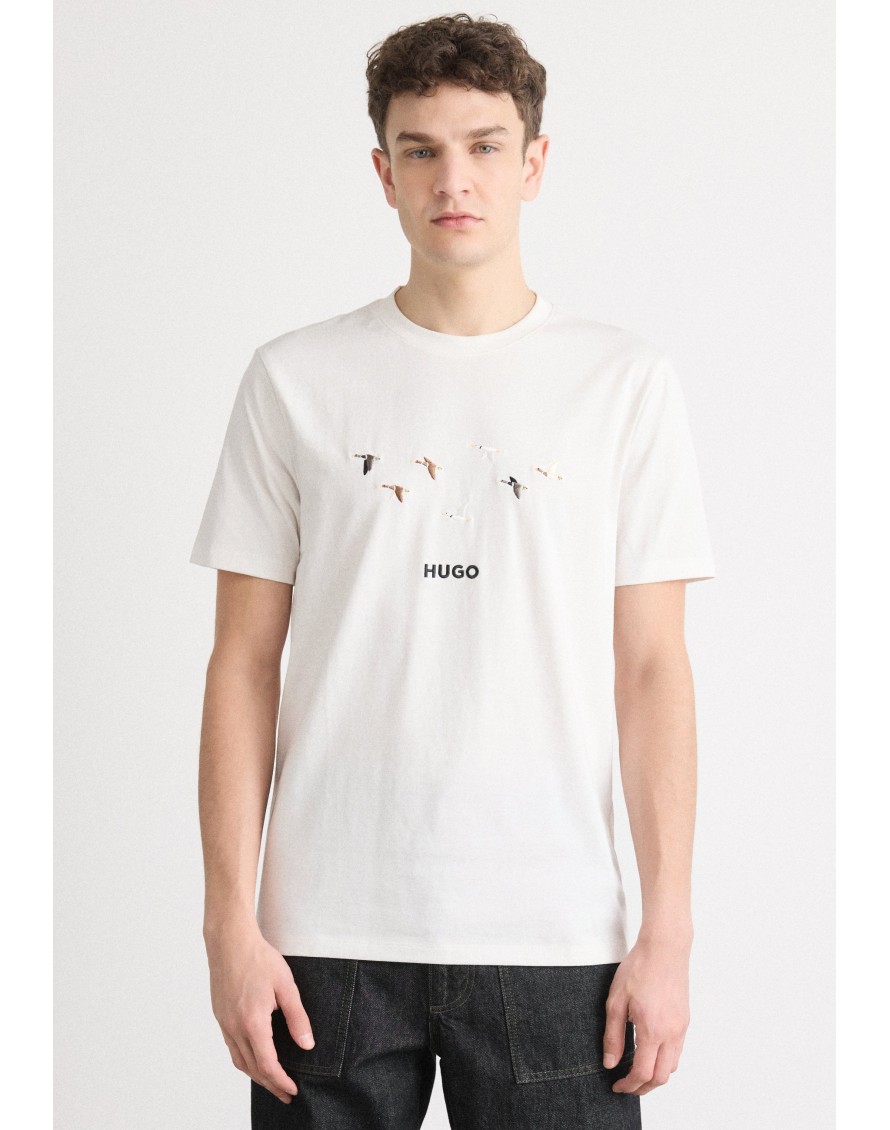 Hugo Boss Camiseta Dugolini con ilustración de logo bordado