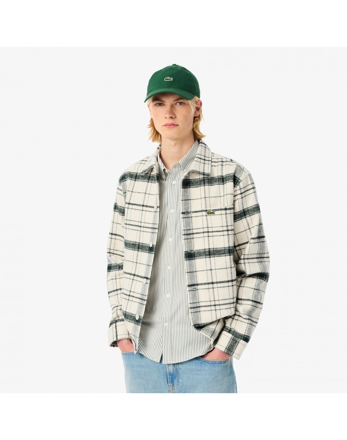 Lacoste Sobrecamisa de algodón con cuadros escoceses