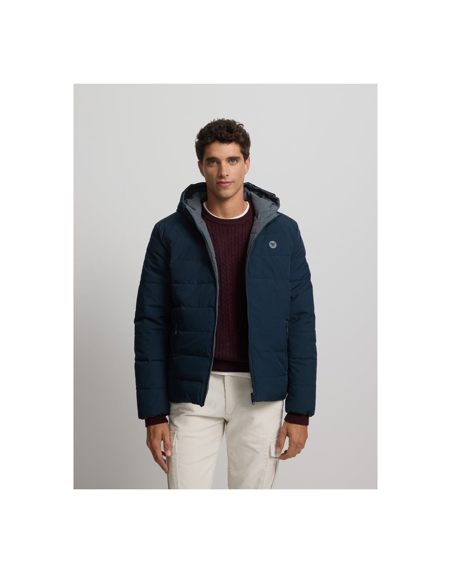 Silbon Chaqueta acolchada reversible capucha gris marino