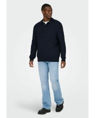 Only & Sons Polo Onskicker Life Rlx LS Cable Polo Knit