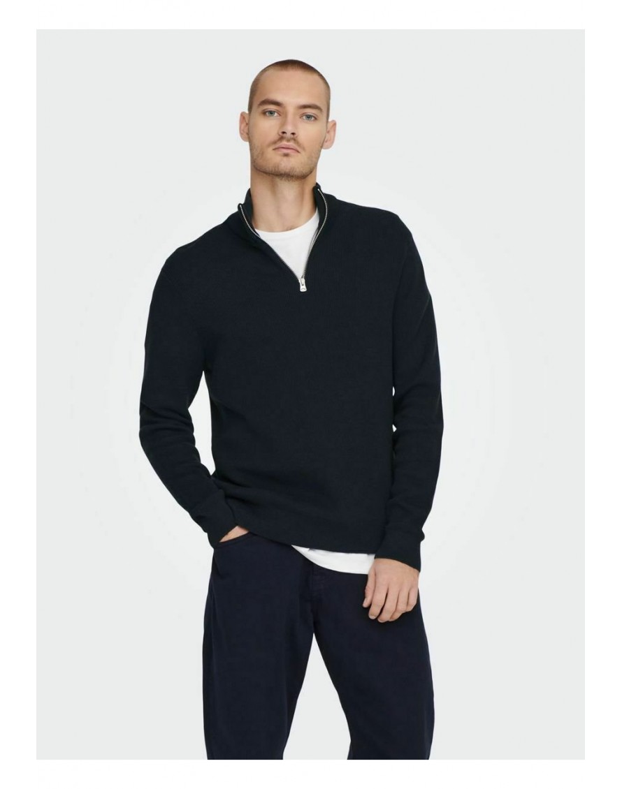 Only & Sons Jersey Onsphil REG 12 Struc Half ZIP Knit Noos