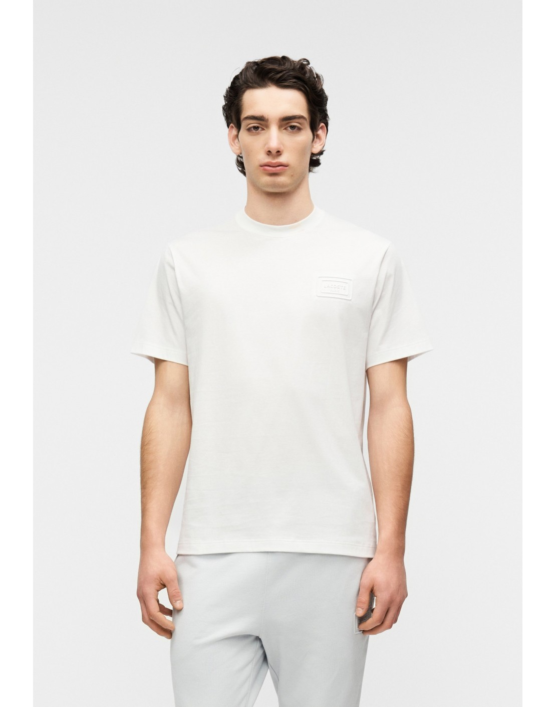 Lacoste Camiseta de punto jersey con detalles de la marca en relieve