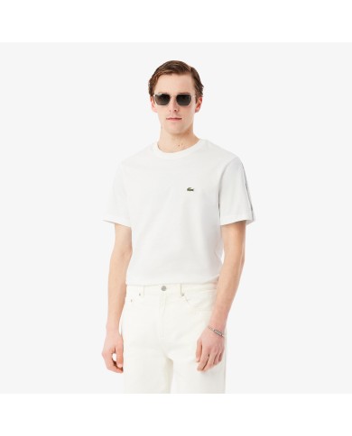Lacoste Camiseta con franja de rayas de la marca