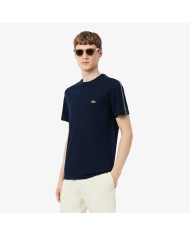 Lacoste Camiseta con franja de rayas de la marca