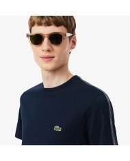 Lacoste Camiseta con franja de rayas de la marca