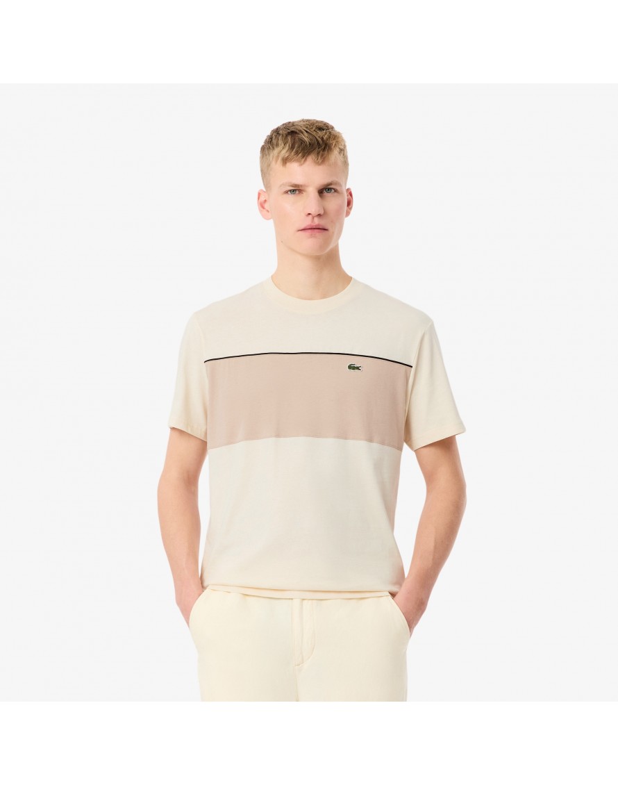 Lacoste Camiseta de algodón con bloques de color