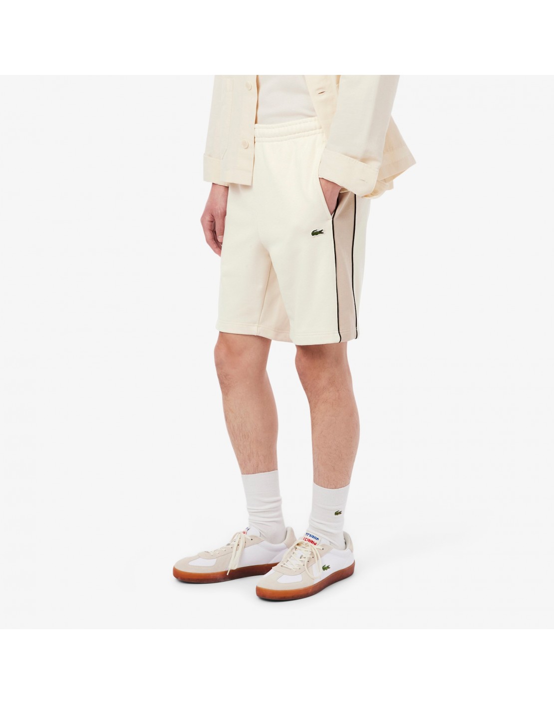 Lacoste Pantalón corto de chándal de corte regular con bloques de color