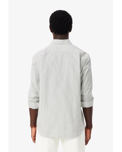 Lacoste Camisa de pinpoint de rayas de corte regular