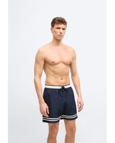 Lacoste Short de baño Lacoste con rayas en contraste de largo medio