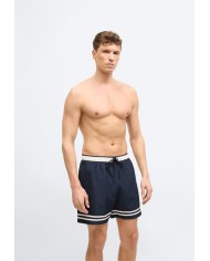 Lacoste Short de baño Lacoste con rayas en contraste de largo medio