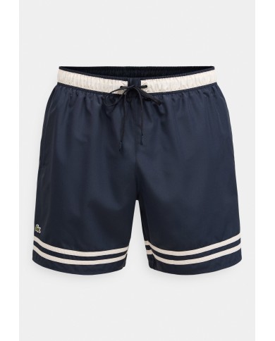 Lacoste Short de baño Lacoste con rayas en contraste de largo medio