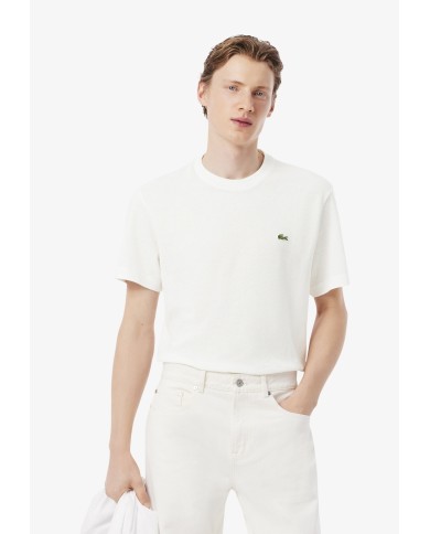 Lacoste Camiseta de piqué de lino y algodón grueso