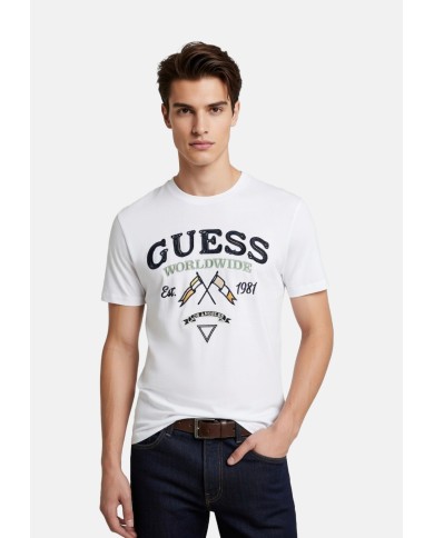 Guess Camiseta CN SS Flags And Cord Tee