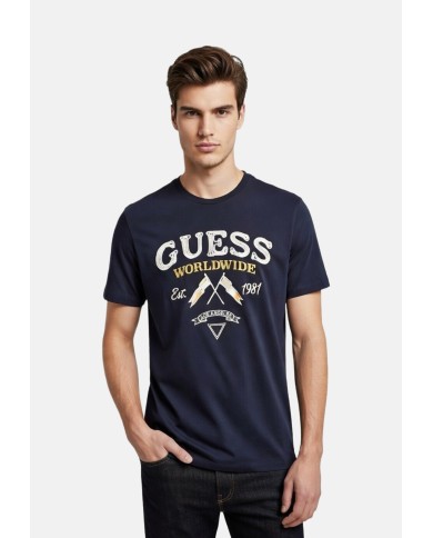 Guess Camiseta CN SS Flags And Cord Tee