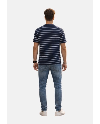 Guess Camiseta CN SS Indigo Stripes Embro Tee