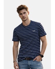 Guess Camiseta CN SS Indigo Stripes Embro Tee