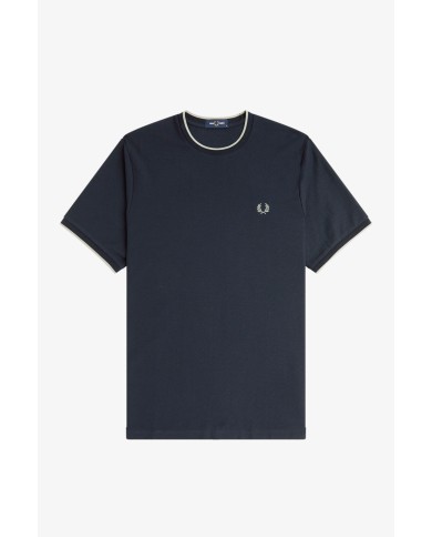 Fred Perry Camiseta Trim Detail Crepe Pique TShirt