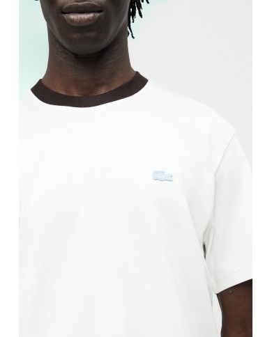 Lacoste Camiseta de algodón con contraste en el cuello
