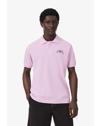 Lacoste Polo de corte clásico con detalles de marca gráficos