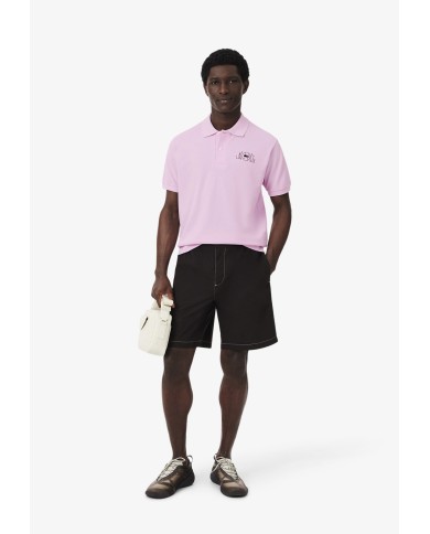 Lacoste Polo de corte clásico con detalles de marca gráficos