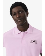 Lacoste Polo de corte clásico con detalles de marca gráficos