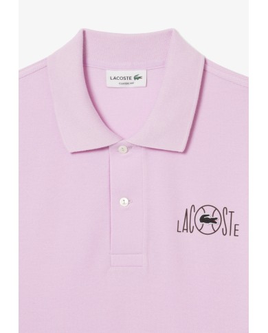 Lacoste Polo de corte clásico con detalles de marca gráficos