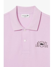 Lacoste Polo de corte clásico con detalles de marca gráficos