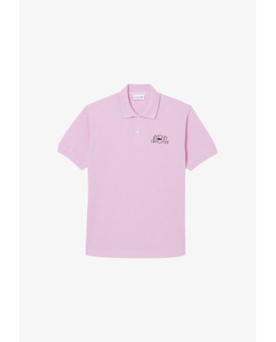 Lacoste Polo de corte clásico con detalles de marca gráficos