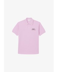 Lacoste Polo de corte clásico con detalles de marca gráficos