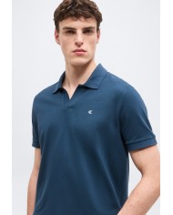 Calvin Klein Polo de piqué de algodón con cuello abierto