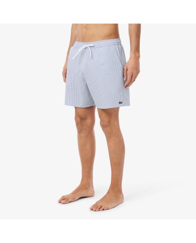 Lacoste Bañador  texturizado de rayas de largo