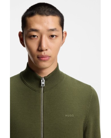 Hugo Boss Chaqueta de punto San Jacomo-C Slim fit de algodón con detalle de logo