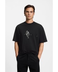 Hugo Boss Camiseta Dollo oversize fit de algodón con ilustración gráfica