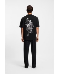 Hugo Boss Camiseta Dollo oversize fit de algodón con ilustración gráfica