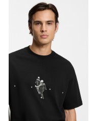 Hugo Boss Camiseta Dollo oversize fit de algodón con ilustración gráfica