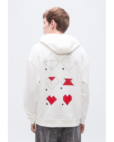 Hugo Boss Sudadera capucha Dalentinos con ilustración de corazón de origami