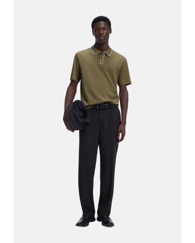 Hugo Boss Polo Dalumo de algodón de lujo con ribete en contraste
