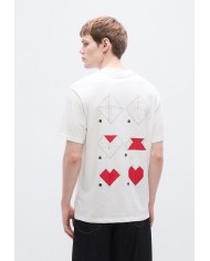 Hugo Boss Camiseta Dalentin de algodón con estampado de corazones de origami